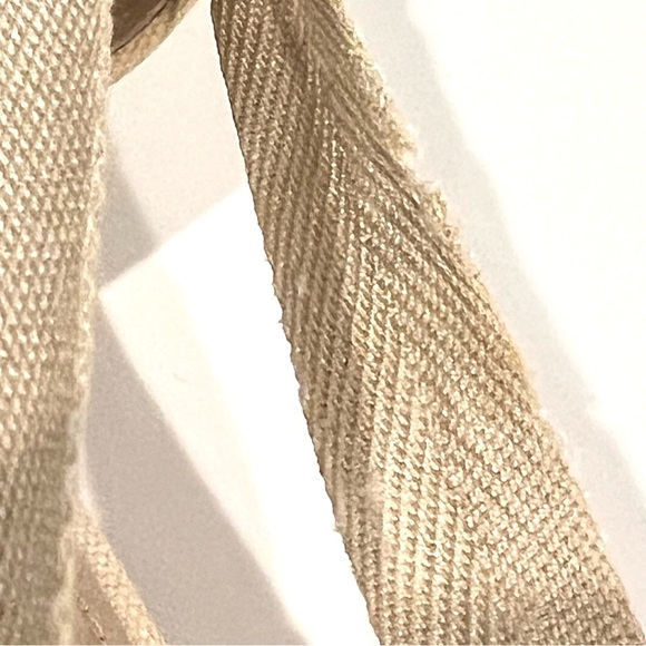 PRADA Beige Canvas Ankle Strap Lace Wrap Platform Wedges Sandal Espadrille Sz 38 - Picture 14 of 15